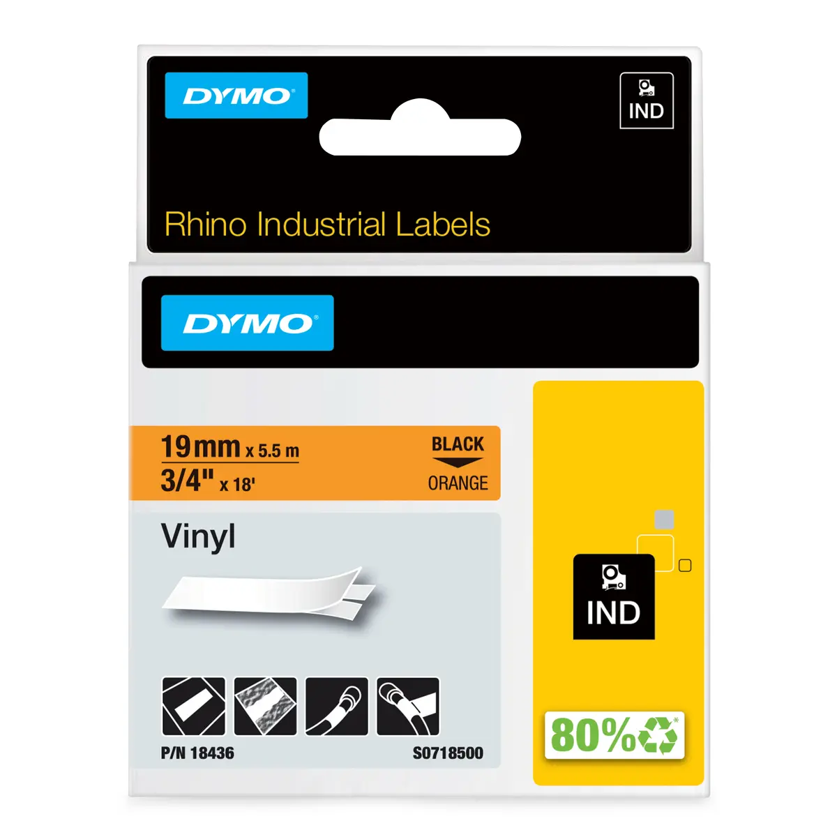 DYMO Rhino Rūpnieciskās vinila uzlīmes S0718500