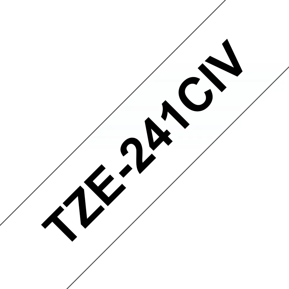 Etikešu lente Brother TZE-241CIV TZ melns