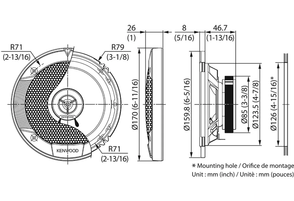 Car Speaker Kenwood KFC-S1676EX Photo 2