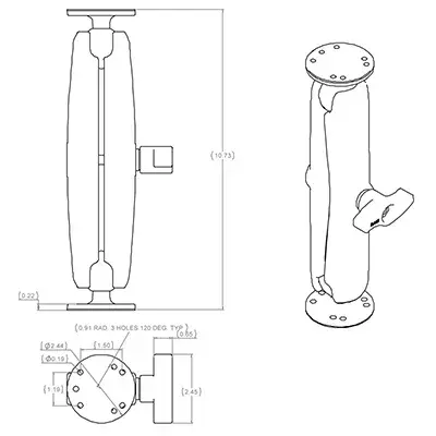 Двойной шаровой крепеж RAM Mounts RAM-101U-D Photo 2