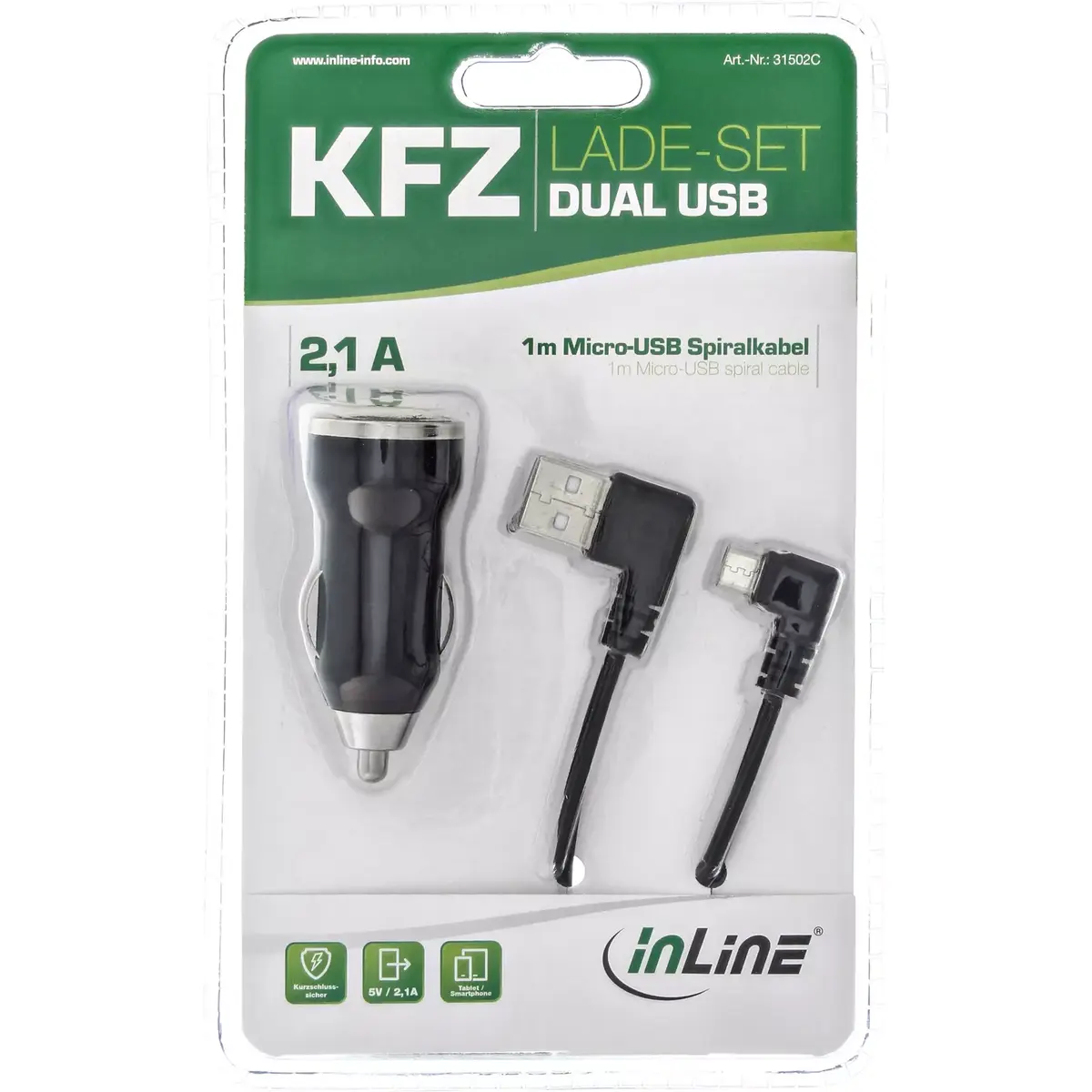 Car Charger InLine USB DUAL+ KFZ 31502C Photo 4