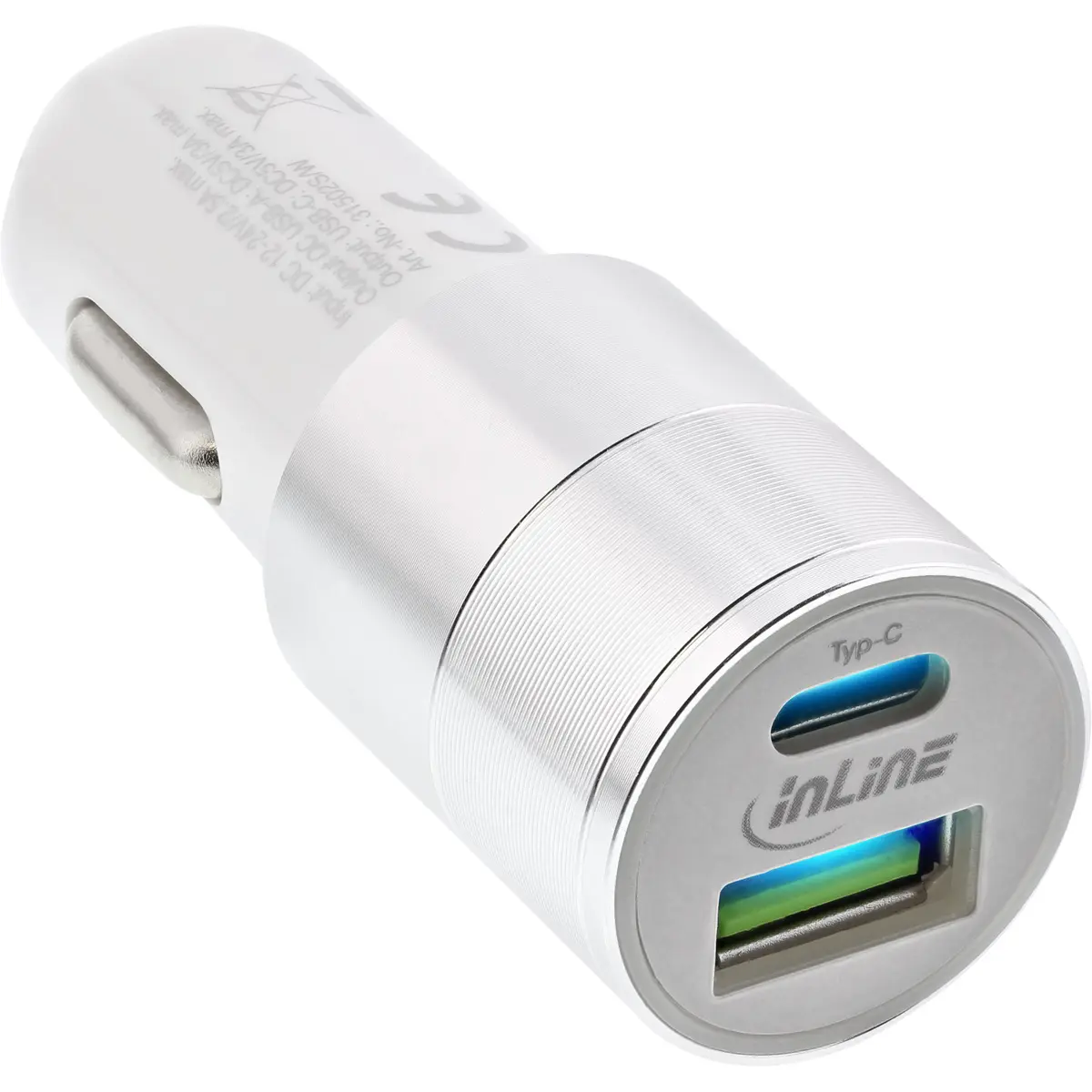 InLine USB Car Charger Quick Charge 3.0 36W White Photo 3