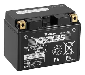 Yuasa YTZ14S Motorcycle Battery AGM 12 V 11.8 Ah 230 A