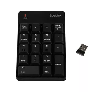 LogiLink ID0120 ciparu klaviatūra Portatīvais dators RF Bezvadu Melns