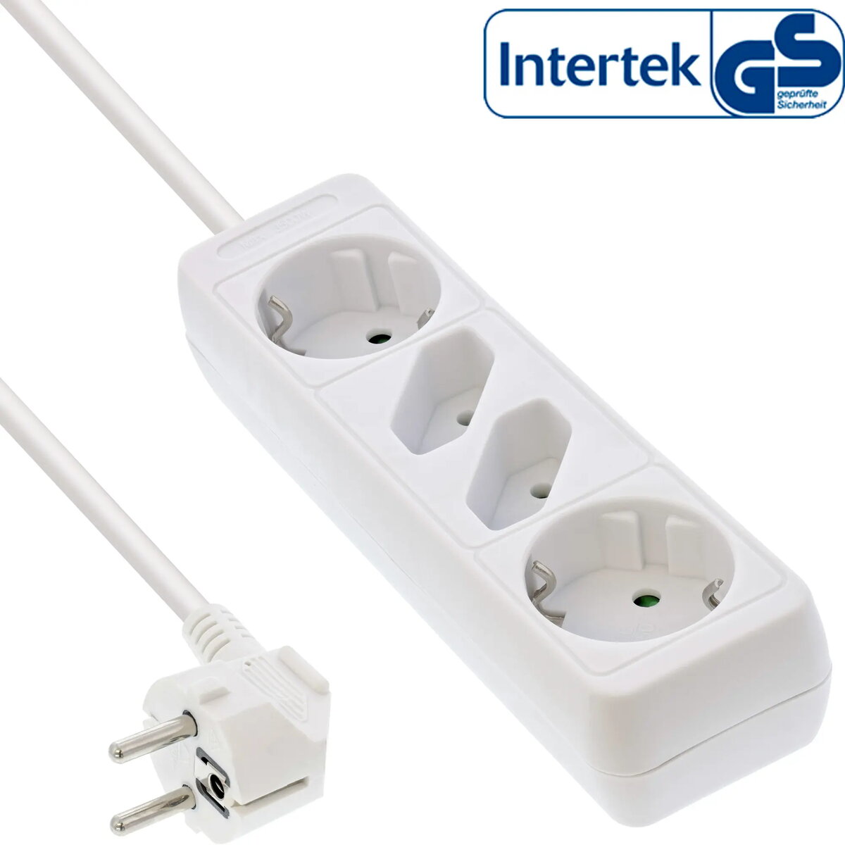 InLine 16443W 4-vietīga kontaktligzdu sloksne ar