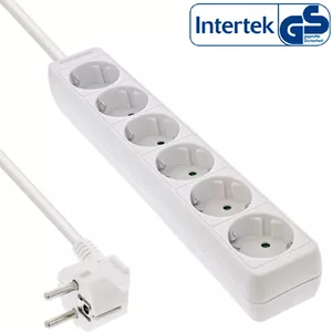 InLine Socket strip InLine 16463W 6-way earth contact CEE 7/3 white 3m