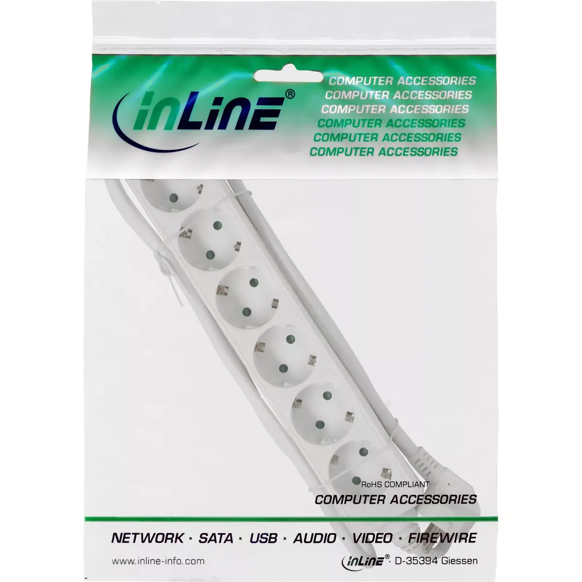 Сетевой фильтр InLine 6-розеточный CEE 7/3 Photo 2