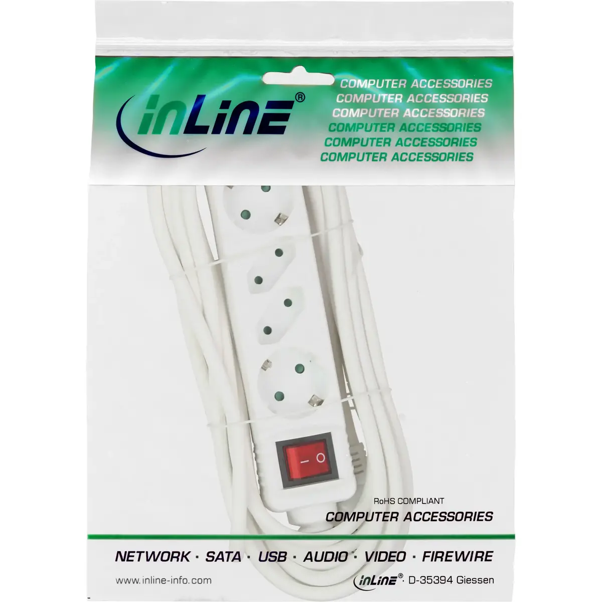 InLine 16441T 4-Way Socket Strip Photo 2