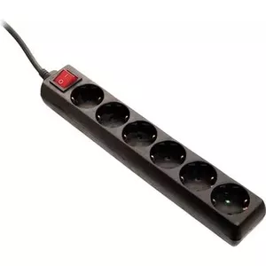Power Strip AS Schwabe 11672 Schuko Black with Switch, 1 pc