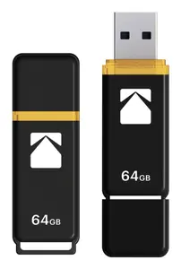 USB флеш-накопитель Kodak Classic K103 64 ГБ USB Type-A 3.2 Gen 1 Черный, Желтый с колпачком
