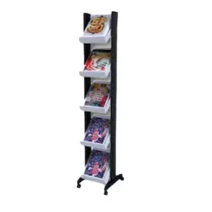 Paperflow 391985 Magazine Rack Black with 5 Matte Shelves