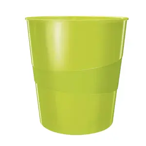 Waste Bin LEITZ WOW — Polystyrene, Ø29 cm, Green