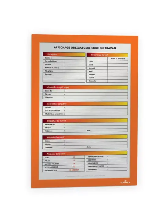 Durable DURAFRAME магнитная рамка A4 оранжевая Photo 3