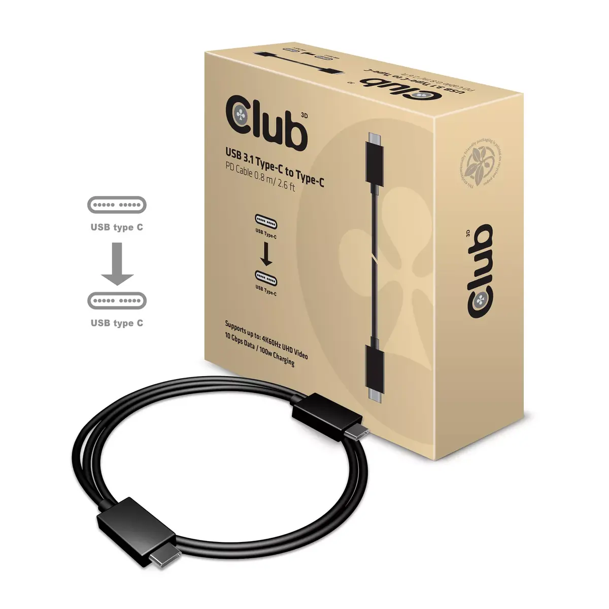 USB кабель CLUB3D USB Gen2 Type C Photo 3