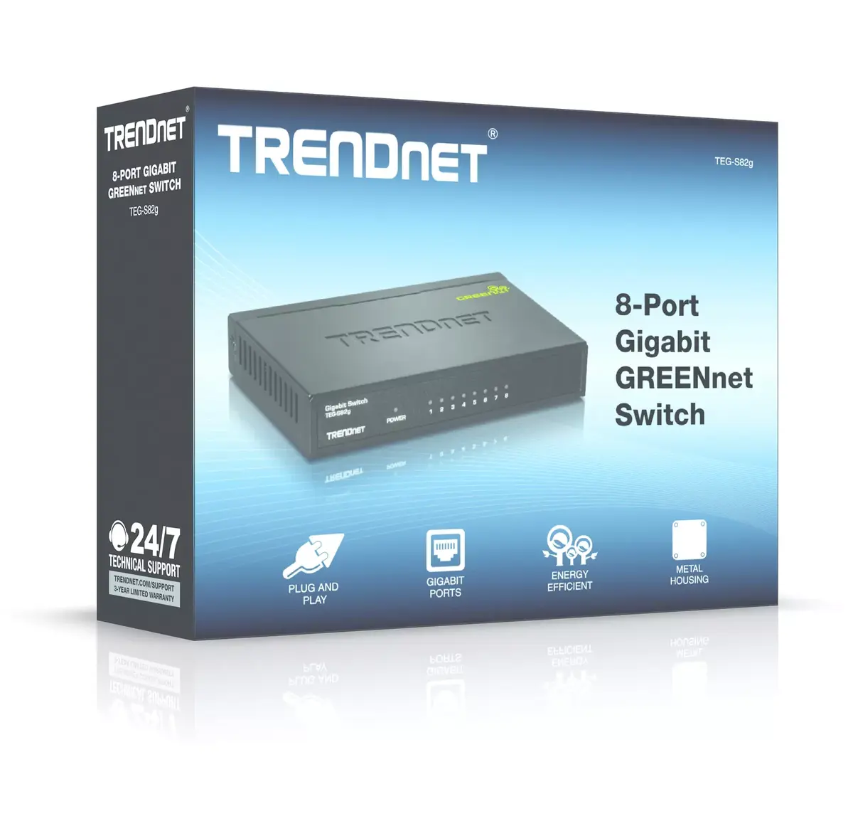 Neadministrēts slēdzis Trendnet GREENnet TEG-S82G Photo 4