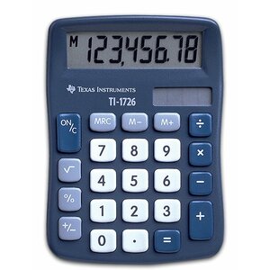 Texas Instruments TI-1726 kalkulators Kabata Pamata kalkulators Zils