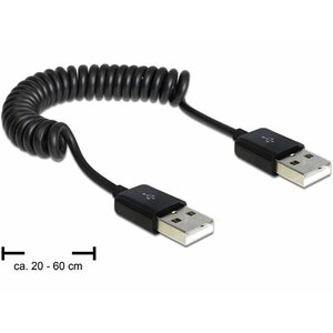 DeLOCK 83239 USB kabelis 0,6 m USB 2.0 USB A Melns
