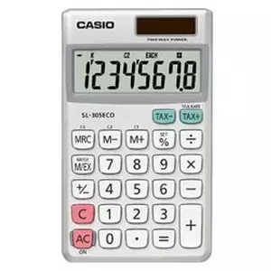 Basic Calculator Casio SL-305ECO Pocket Silver White