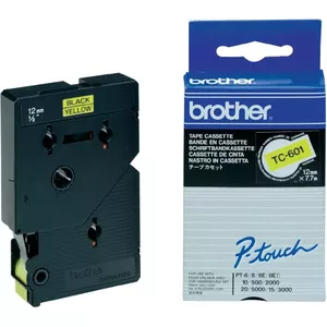 Labeling Tape Brother TC601 12mm Black on Yellow