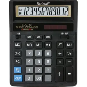 Desktop calculator Rebell BDC712GL solar-powered with large display