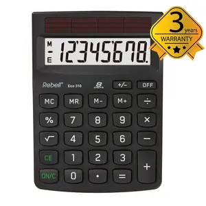 Galda kalkulators Rebell Eco 310 Black — ar saules barošanu, pamata kalkulators