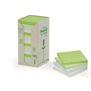 Самоклеящиеся этикетки 3M Post-It 654-1RPT, 76 x 76 мм, 100 шт (16 листов)