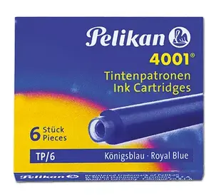 Ink cartridges Pelikan TP/6 for fountain pen, blue, pack of 6