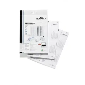 Durable Badge Inserts for Table Name Holders 104x100 mm White Rectangle 40 Pieces