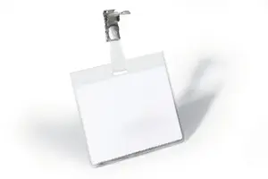 Durable 8003D Identity Badge Holder Landscape PVC Transparent White 25 Pieces