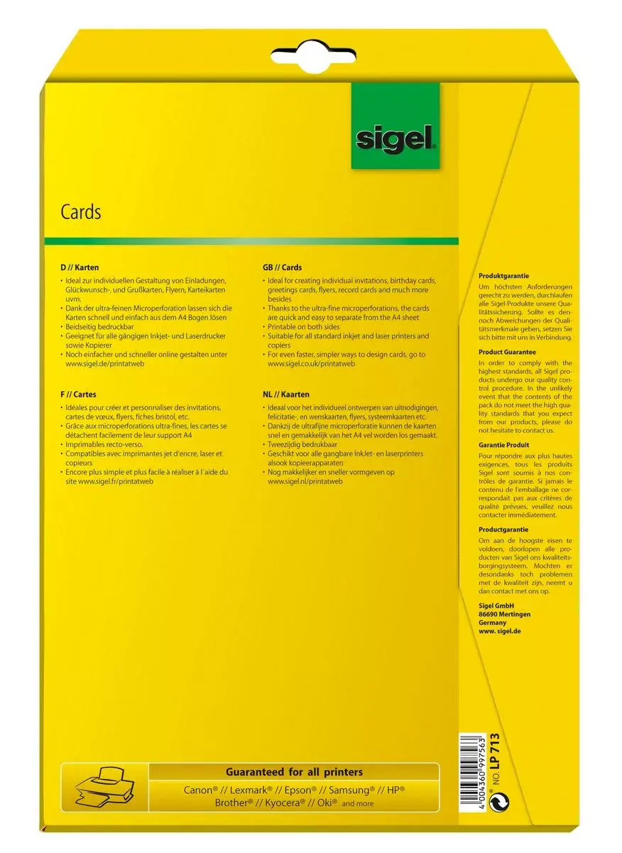Vizītkarte Sigel LP713 Photo 4