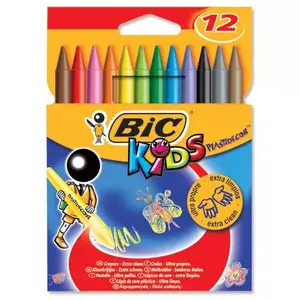 Набор восковых мелков BIC Plastidecor x12 — 12 штук, для детей от 2 лет
