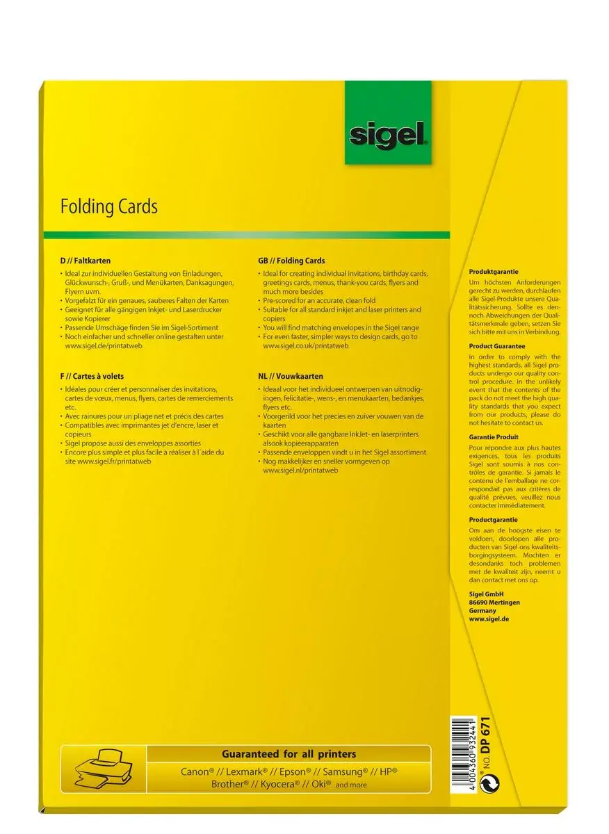 Apsveikuma/ līdzjūtības kartīte Sigel DP671 Photo 8