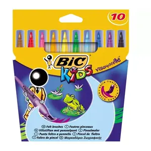 Marķieri BIC Kids Visaquarelle, ota gals, ūdens bāzes tinte, komplekts 10 gab.