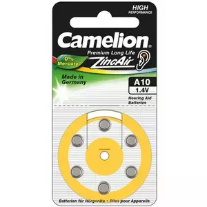 Button cell batteries CAMELION A10 / DA10 / ZL10 zinc–air — 6 pcs