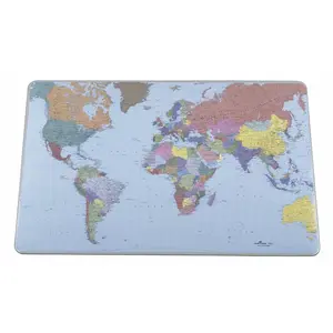 Desk Mat Durable 7211-19, transparent, 530 x 400 mm, world map print