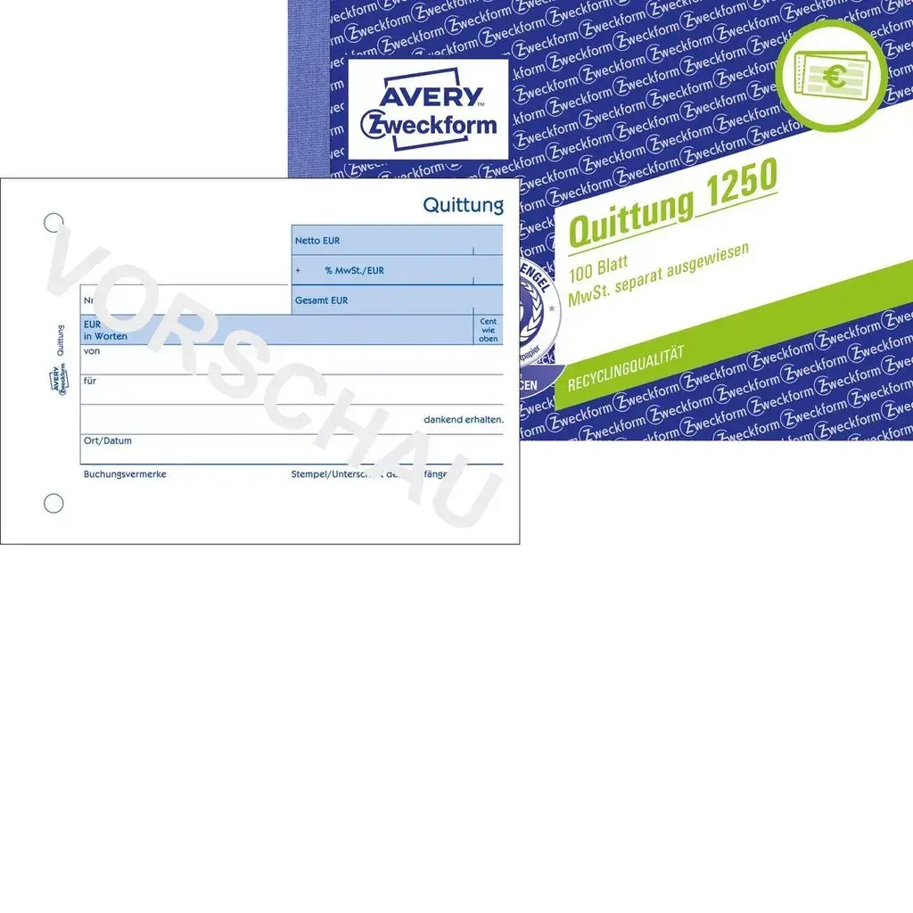 Бухгалтерская форма/книга A6 Avery 1250 Photo 3