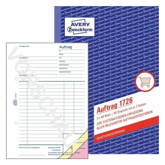 Grāmatvedības forma/grāmata AVERY 1726 Photo 3