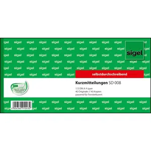 Business Form Sigel SD008 Green 1/3 A4 80 Sheets