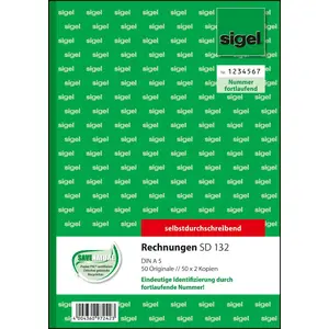 Business Form Sigel SD132 A5 Pink White Yellow 150 Sheets