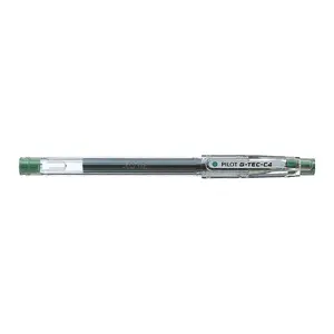 Gēlas pildspalva PILOT G-TEC-C4 — ar vāciņu, zaļa tinte, 0.4 mm galu, caurspīdīgs zaļš korpuss, 1 gab.