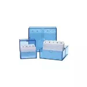 Index Box WEDO A6 Horizontal Blue Transparent Plastic with Snap Closure