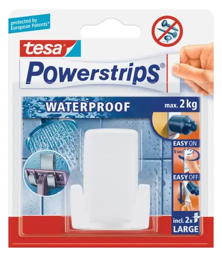 Skūšanās turētājs Tesa Powerstrips Waterproof Wave Photo 2