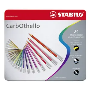 Krāsu zīmuli komplekts Stabilo CarbOthello 24 gab. — daudzkrāsains, iepakojuma izmēri 190×13×216 mm