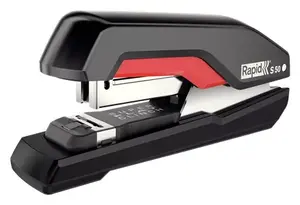 Stapler Rapid SO60 Flat-clinch, 60-sheet capacity, black/red, 39×173×72 mm