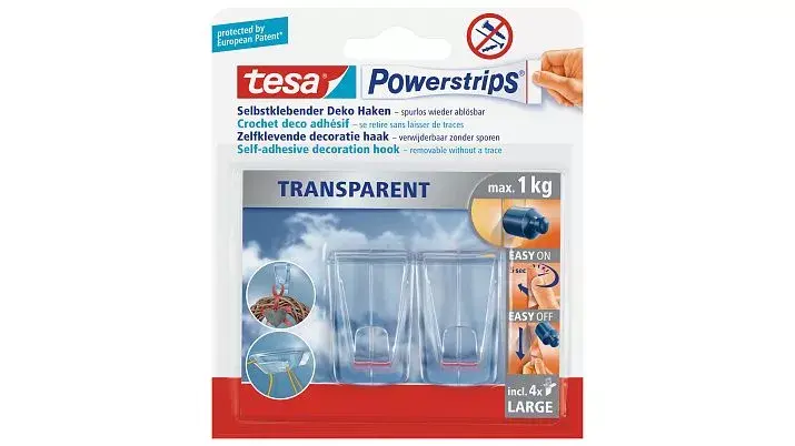 Universālais āķis Tesa Powerstrips Transparent DECO Photo 2