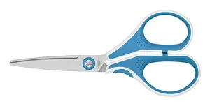 WEDO stationery scissors 975 5010 — Universal straight-cut stainless steel blades, 130 mm, blue/white