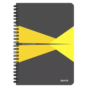 Notebook A5 LEITZ 44990015 — hardcover, 90 sheets, 90 g/m², grey/yellow