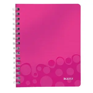 Leitz WOW Klades A5 rūtiņās ar spirāli un PP vāku Rozā 80 lapas 80 g/m²