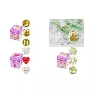 Sticker roll Avery Zweckform 56817 — transparent labels with gold flower print, roll format