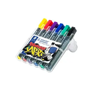 Pastāvīgais marķieris Staedtler Lumocolor ar slīpu galu 350 WP6 Melns Zils Zaļš Sarkans Violets Dzeltena
